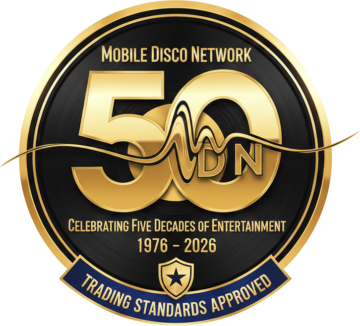 Tim Daymond performing at a busy party, celebrating 50 years as a DJ