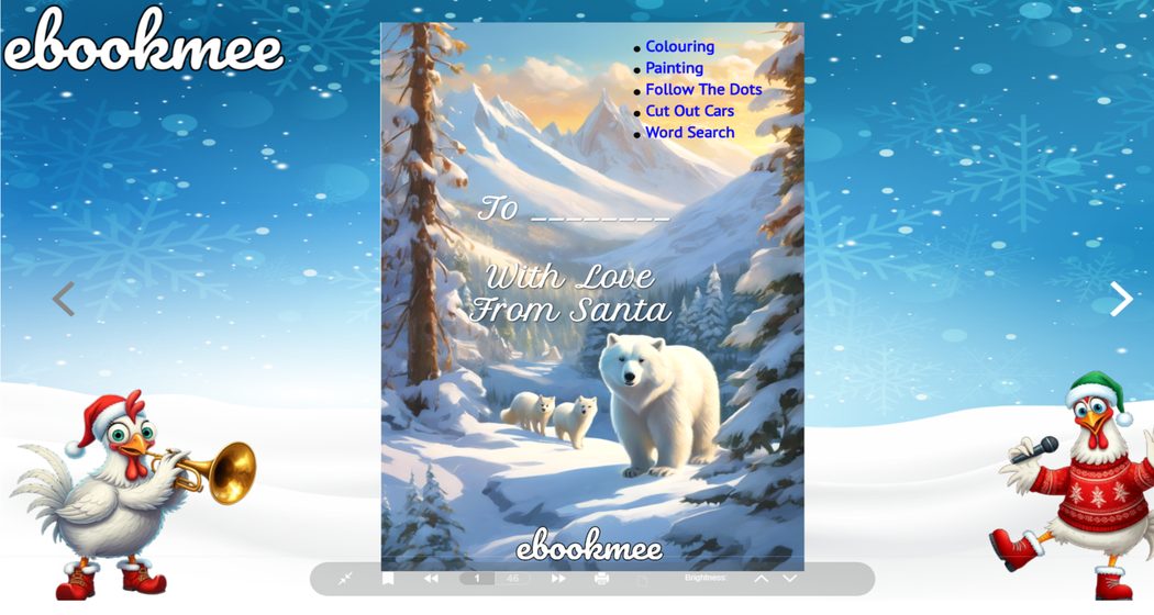 Cover of a free Christmas colouring and painting book for children