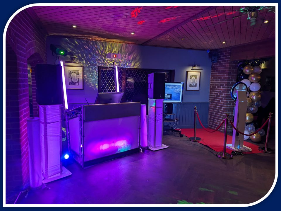 Wedding DJ For Hire In Norfolk Set up for the wedding Mobile Disco Network