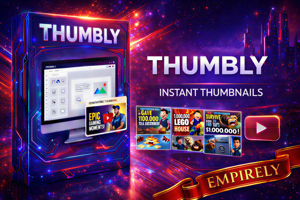 Thumbly AI social image creator logo on a dark background